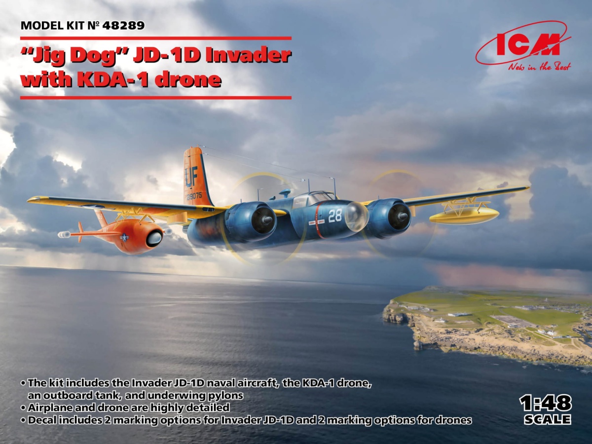 Zdjęcie główne produktu Jig Dog JD-1D Invader with KDA-1 drone 1:48 ICM 48289