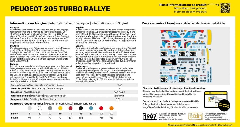 Zdjęcie dodatkowe produktu Peugeot 205 Turbo Rally 1:43 Heller 80189
