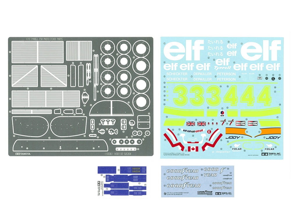 Zdjęcie dodatkowe produktu Tyrrell P34 Six Wheeler (w/Etching Parts) 1:12 Tamiya 12036