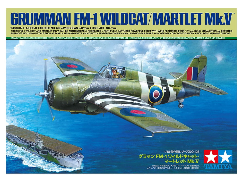Zdjęcie główne produktu Grumman FM-1 Wildcat/Martlet Mk.V 1:48 Tamiya 61126