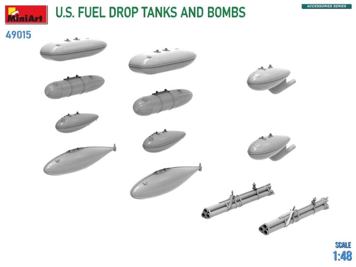 Zdjęcie dodatkowe produktu US Fuel Drop Tanks And Bombs 1:48 MiniArt 49015