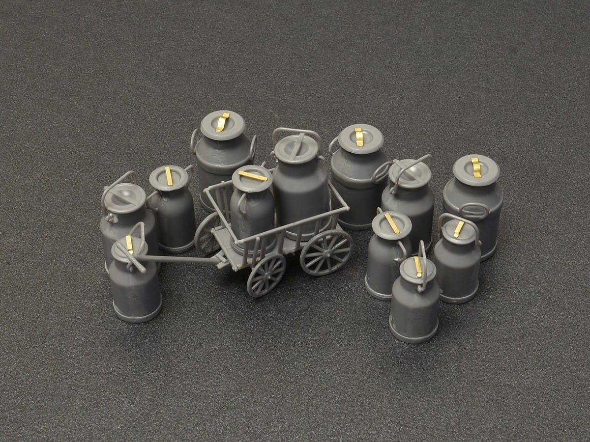 Zdjęcie dodatkowe produktu Milk Cans With Small Cart 1:35 MiniArt 35580