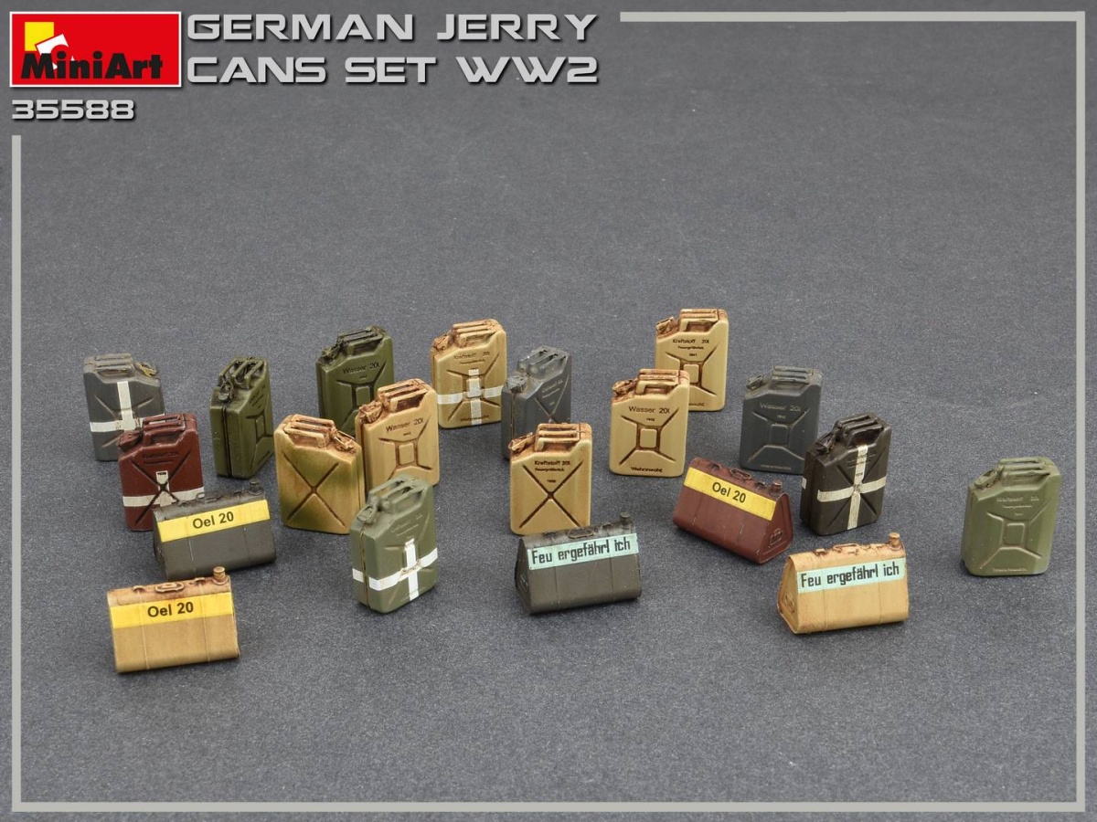 Zdjęcie dodatkowe produktu German Jerry Cans Set WW2 1:35 MiniArt 35588