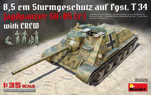 Jagdpanzer Su-85 (r) W/crew 1:35 MiniArt 35229