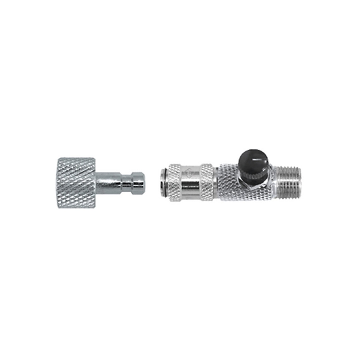 Zdjęcie główne produktu Szybkozłączka do aerografu (Male, 1/8" Fitting QD with Air Control Valve Set, Female Socket, 1/8" Fitting) Sparmax 41200354