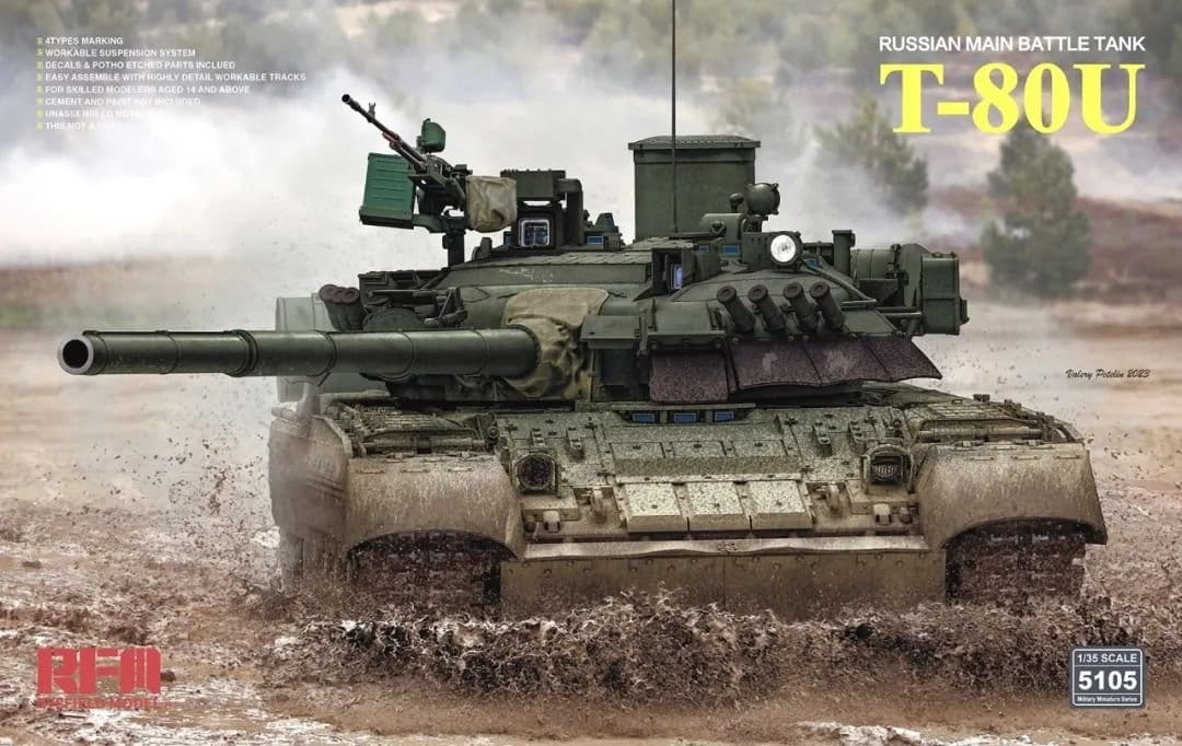 Zdjęcie główne produktu T-80U Russian MBT 1:35 Rye Field Model 5105