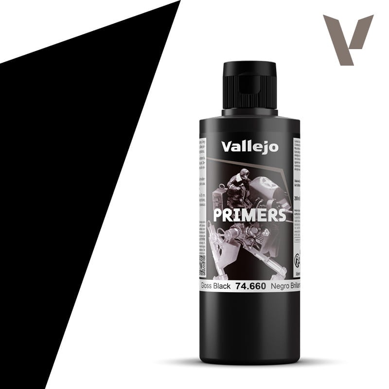 Zdjęcie dodatkowe produktu Vallejo 74660 Gloss Black Surface Primer Podkład Czarny Farba 200ml