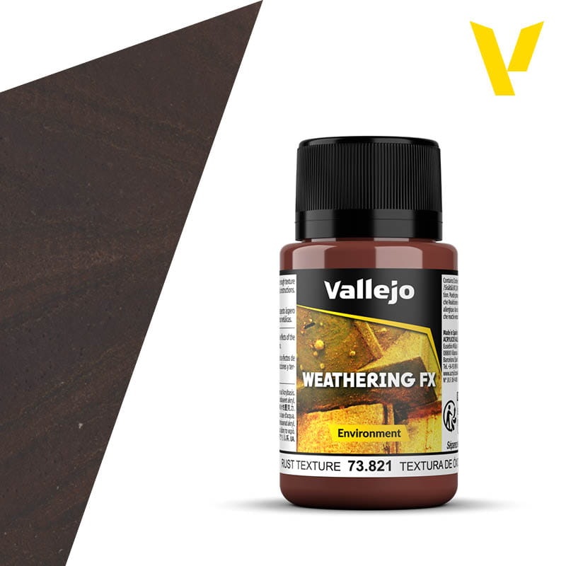 Zdjęcie dodatkowe produktu Vallejo 73821 Rust Texture Weathering Effects Farba 40ml