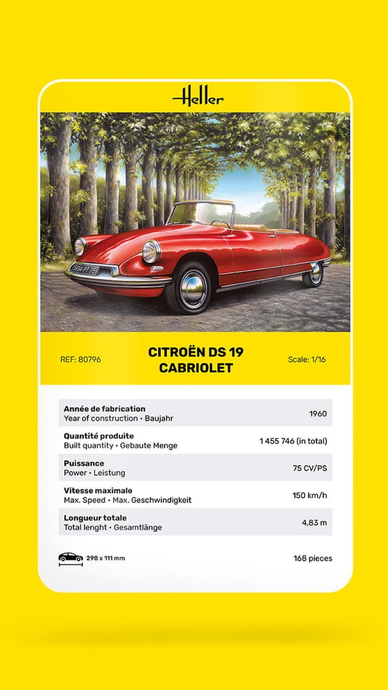 Zdjęcie dodatkowe produktu Citroen DS 19 Cabriolet 1:16 Heller 80796