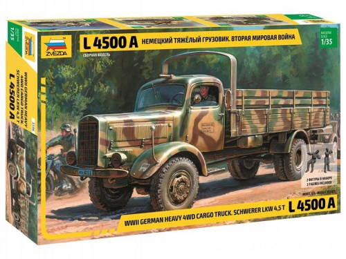 German Heavy 4WD Cargo Truck L 4500A 1:35 Zvezda 3596
