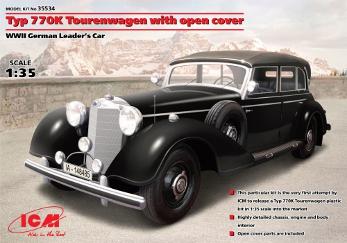 Typ 770K Tourenwagen with open cover, WWII German Leaders Car 1:35 ICM 35534