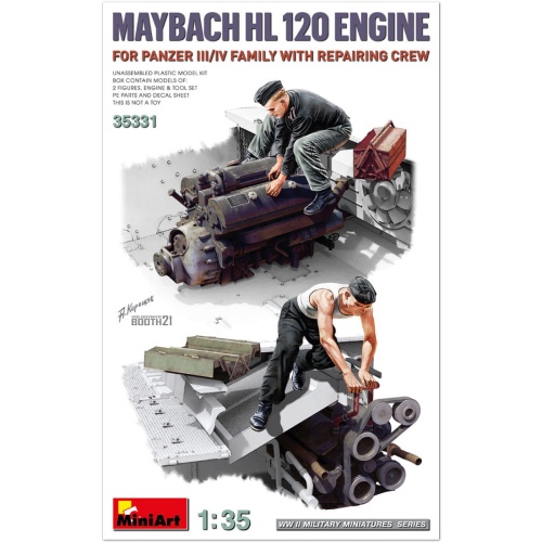 Maybach HL 120 Engine for Panzer III/IV Family with Repair Crew 1:35 MiniArt 35331