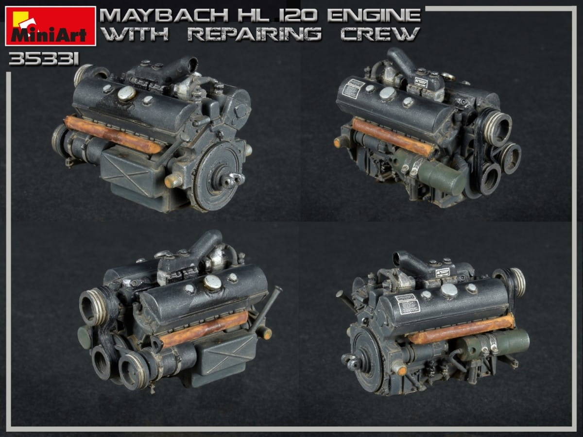 Zdjęcie dodatkowe produktu Maybach HL 120 Engine for Panzer III/IV Family with Repair Crew 1:35 MiniArt 35331