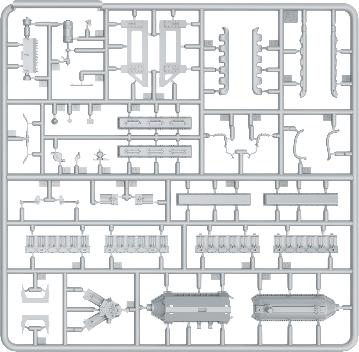 Zdjęcie dodatkowe produktu T-34 Engine V-2-34 and Transmission Set 1:35 MiniArt 35205