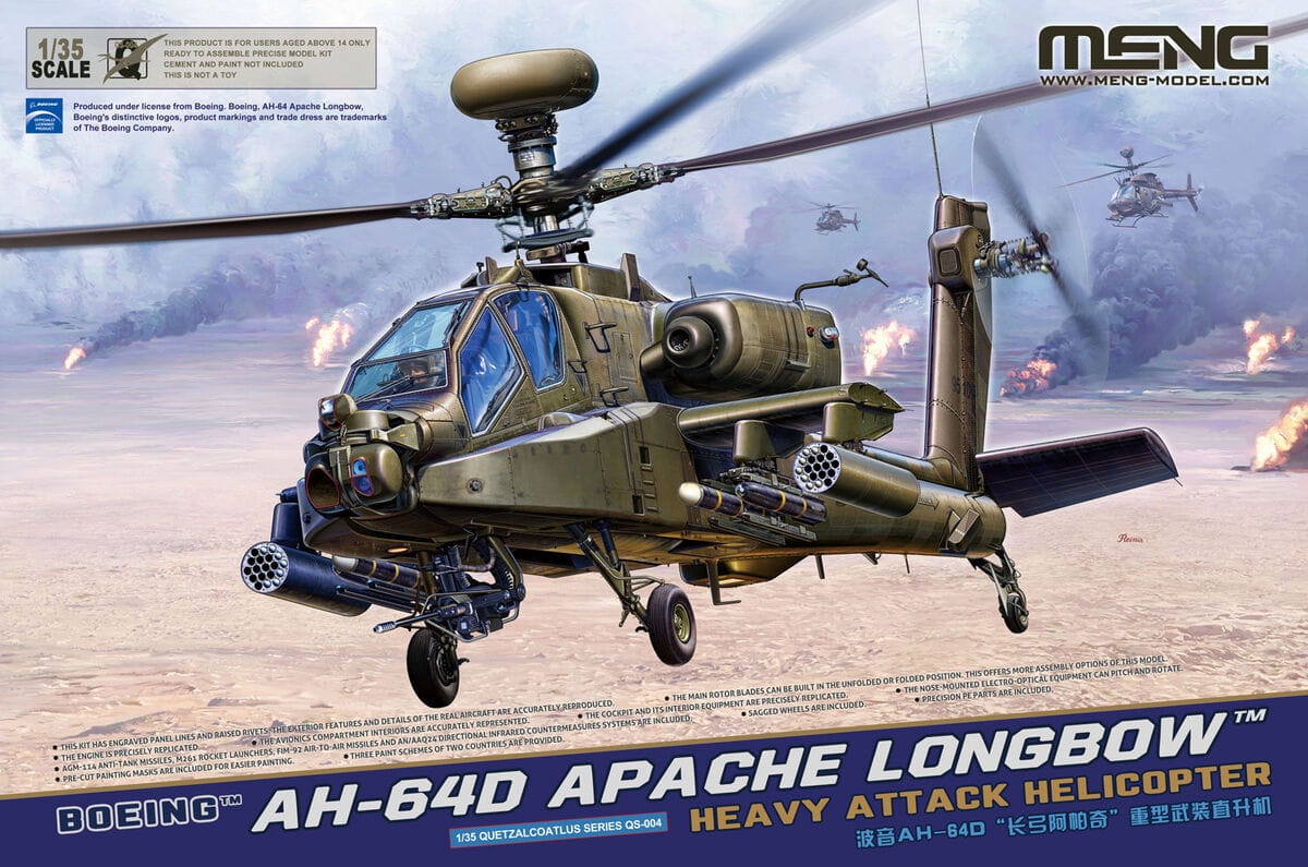 Zdjęcie główne produktu Boeing AH-64D Apache Longbow 1:35 Meng QS004