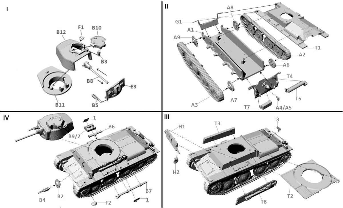 Zdjęcie dodatkowe produktu Niemiecki czołg lekki Pz.Kpfw 38 Ausf. D 1:72 First to Fight PL109