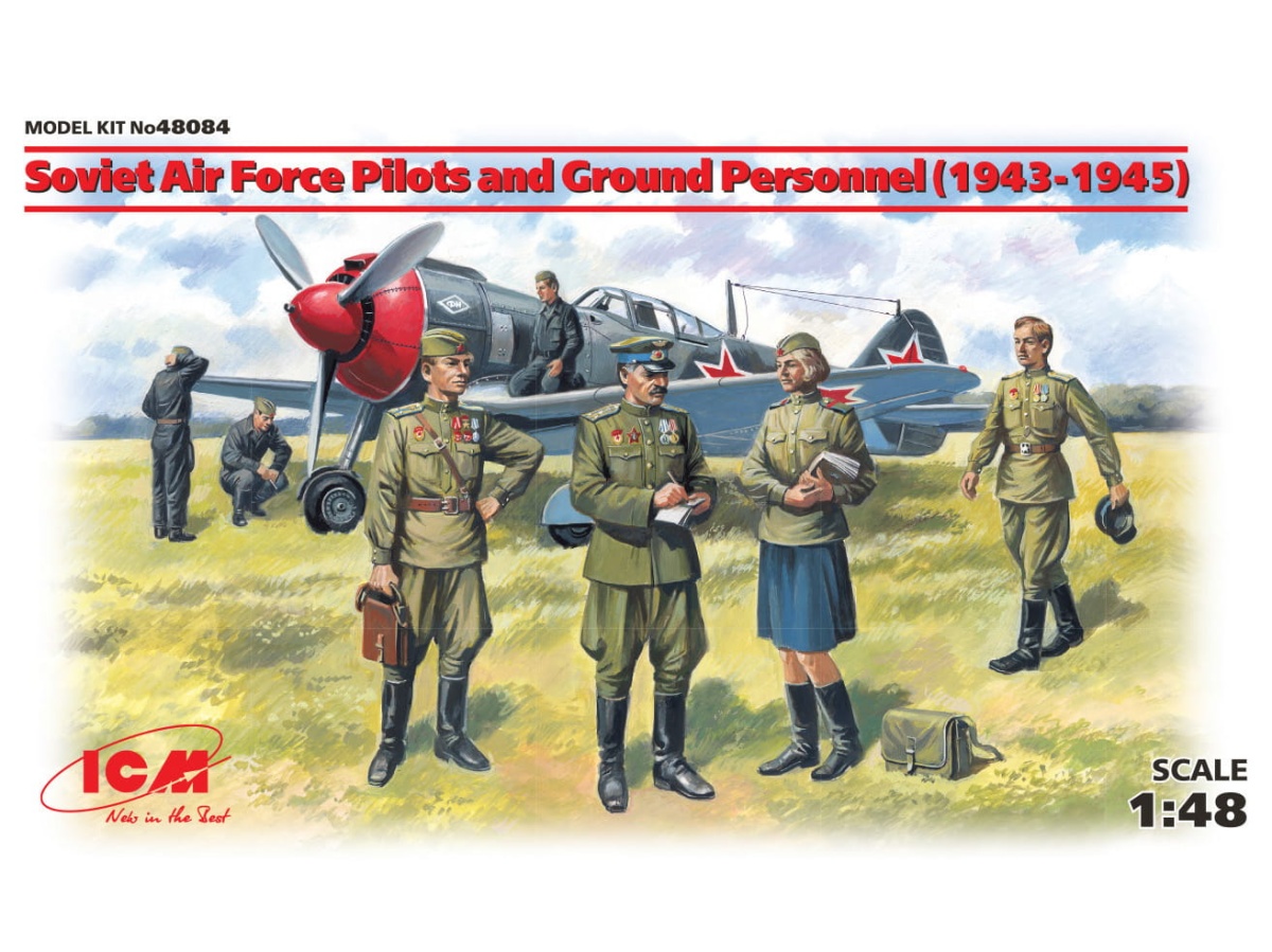 Zdjęcie główne produktu Soviet Air Force Pilots and Ground Personnel (1943-1945) 1:48 ICM 48084