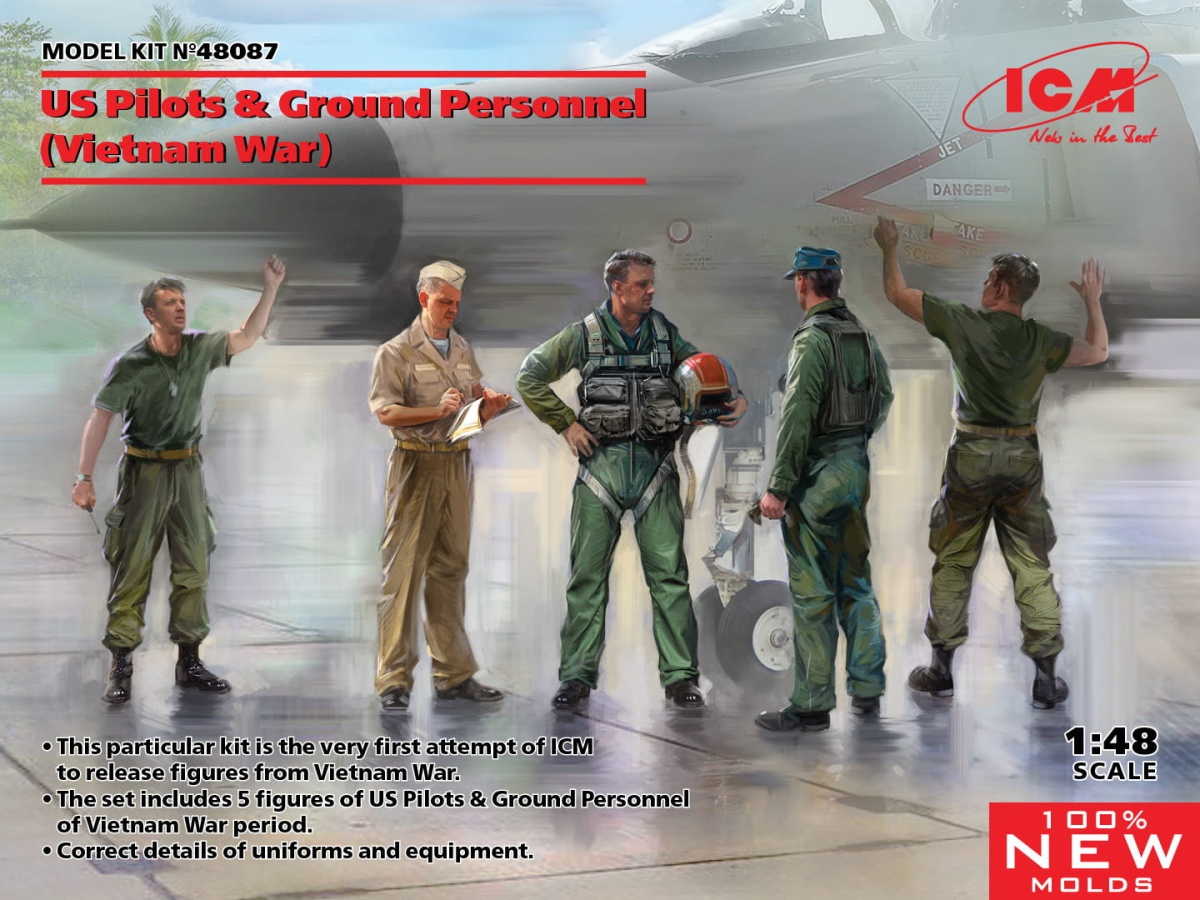 Zdjęcie główne produktu US Pilots and Ground Personnel (Vietnam War) 1:48 ICM 48087