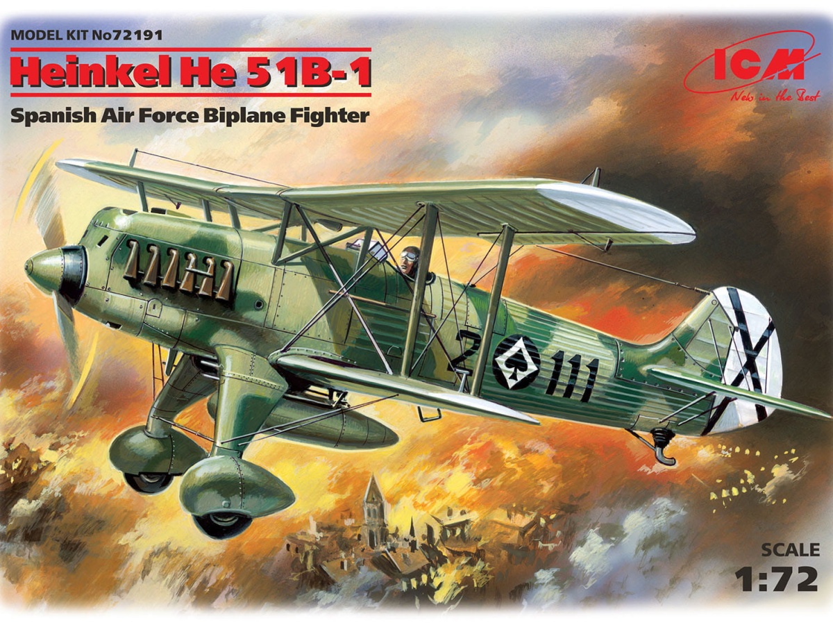 Zdjęcie główne produktu Heinkel He 51B-1 1:72 ICM 72191