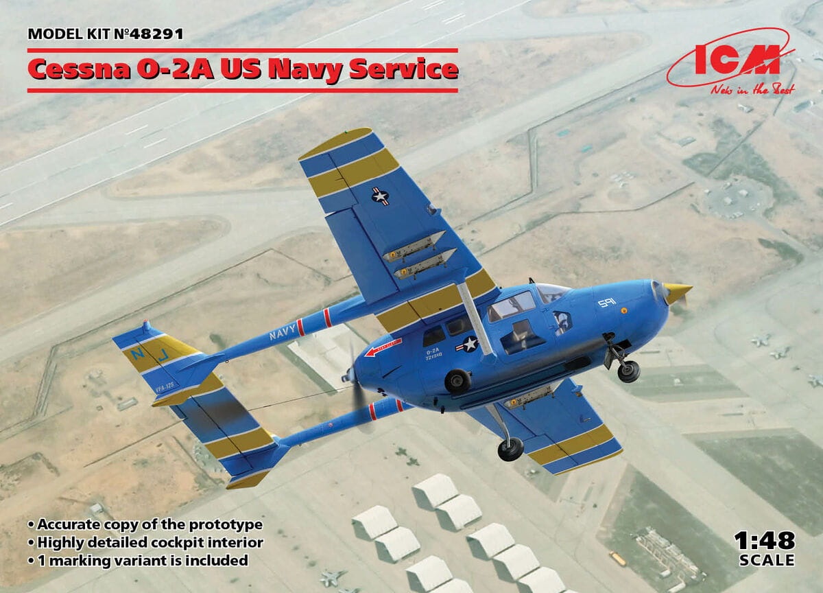 Zdjęcie główne produktu Cessna O-2A US Navy Service 1:48 ICM 48291