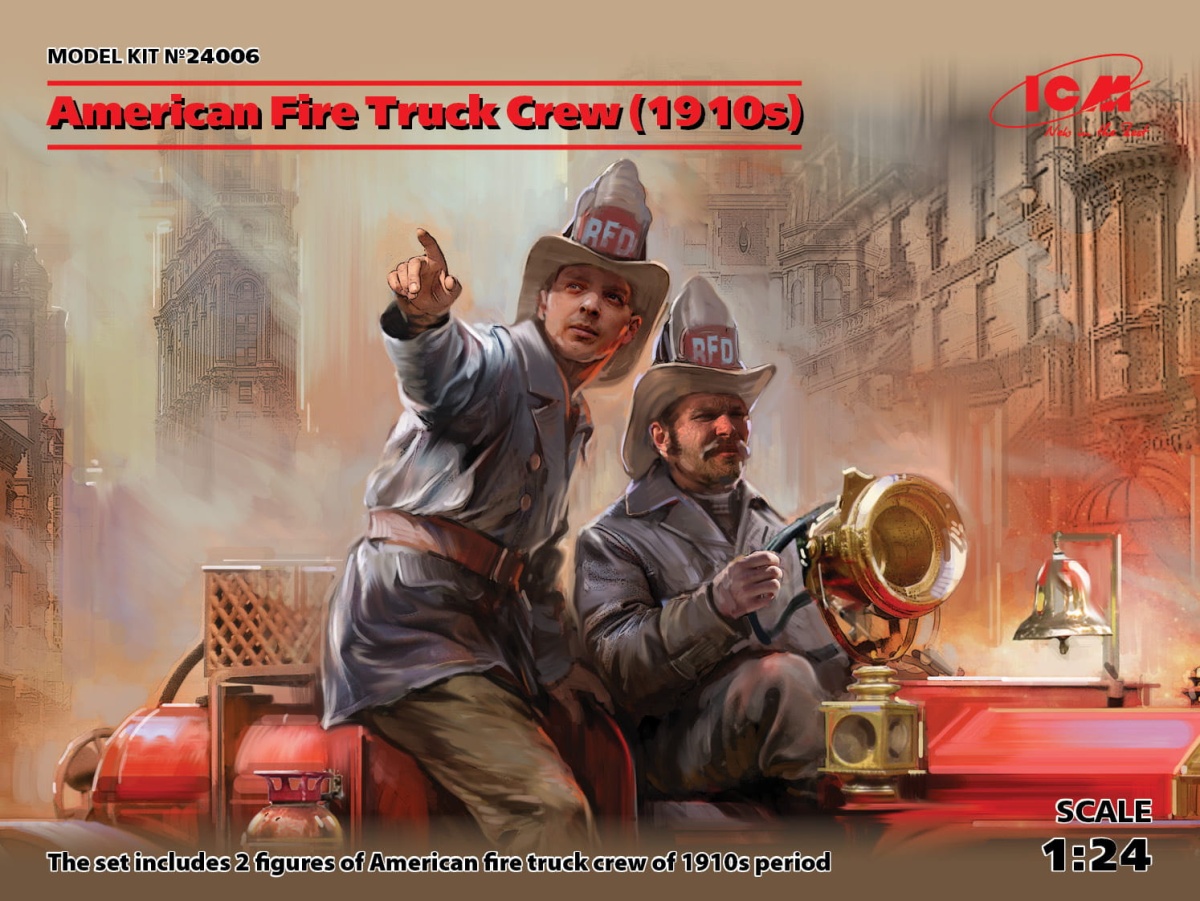 Zdjęcie główne produktu American Fire Truck Crew (1910s) 1:24 ICM 24006
