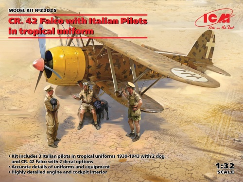 CR 42 Falco with Italian Pilots in tropical uniform 1:32 ICM 32025