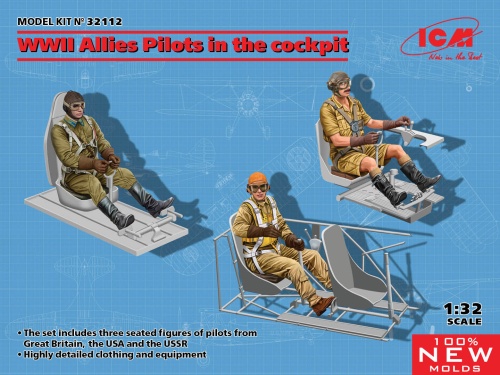 WWII Allies Pilots in the cockpit 1:32 ICM 32112