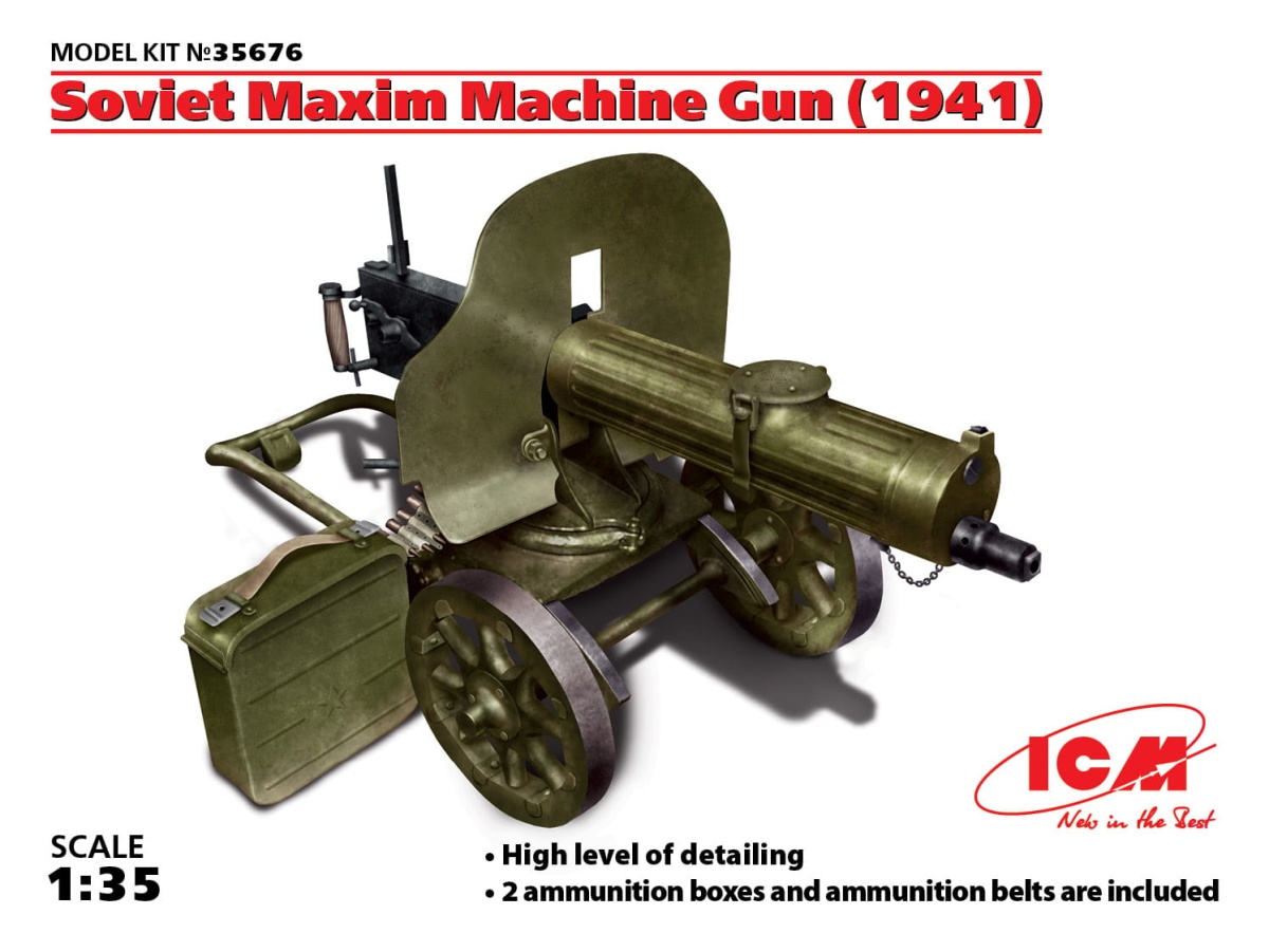 Zdjęcie główne produktu Soviet Maxim Machine Gun (1941) 1:35 ICM 35676