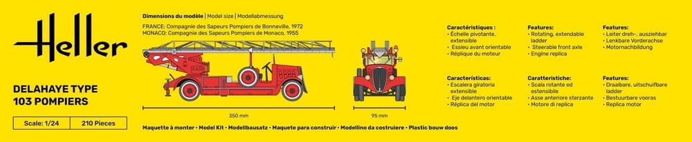 Zdjęcie dodatkowe produktu Delahaye Type 103 Pompiers STARTER KIT 1:24 Heller 56780