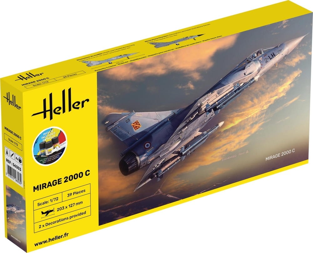 Zdjęcie główne produktu Mirage 2000 C STARTER KIT 1:72 Heller 56303