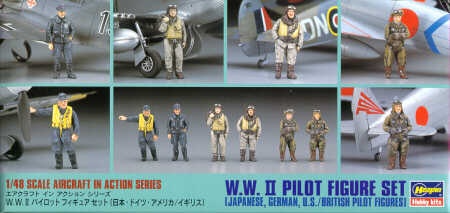 WWII Pilot Figure Set 1:48 Hasegawa X48-07