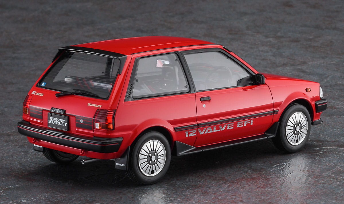 Zdjęcie dodatkowe produktu Toyota Starlet EP71 Si-Limited (3 Door) Middle Version Red Color 1:24 Hasegawa 20660