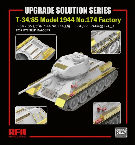 Zestaw waloryzacji do RM-5079 T-34/85 Model 1944 No.174 Factory 1:35 Rye Field Model 2047