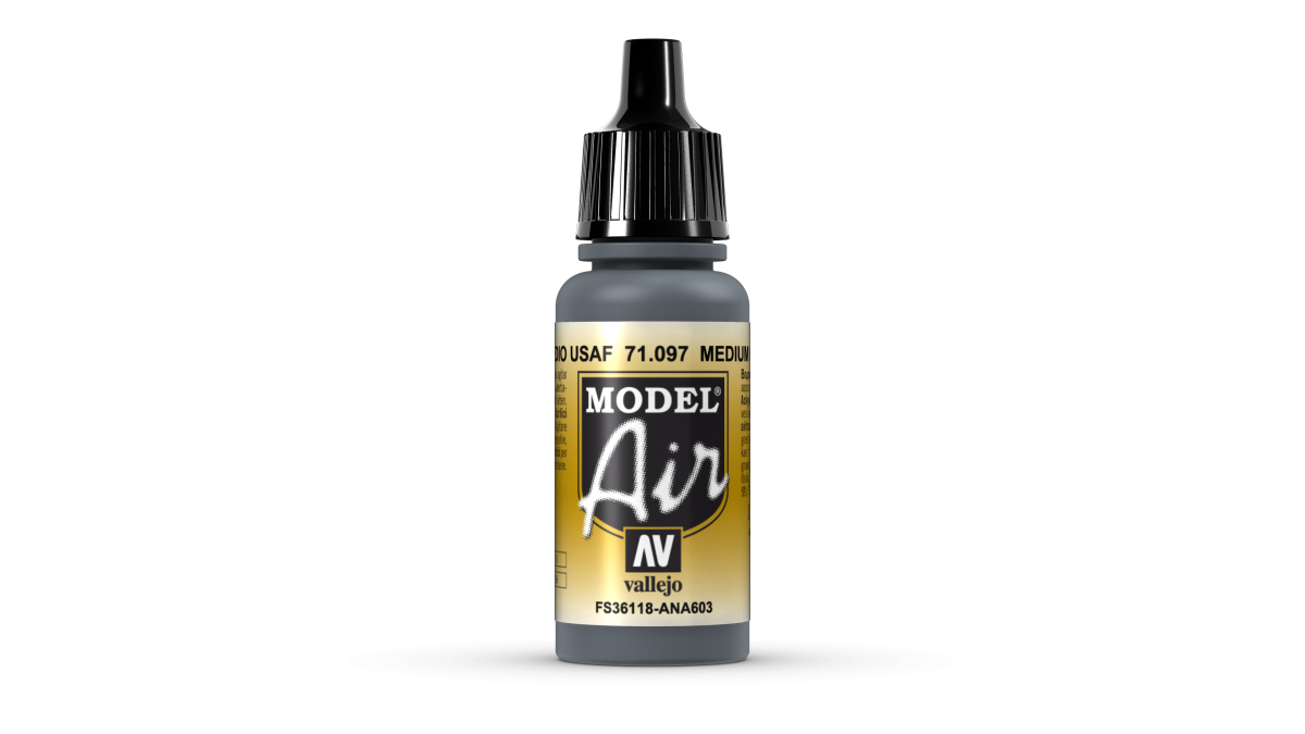 Zdjęcie dodatkowe produktu Vallejo 71097 Medium Gunship Gray Model Air Farba