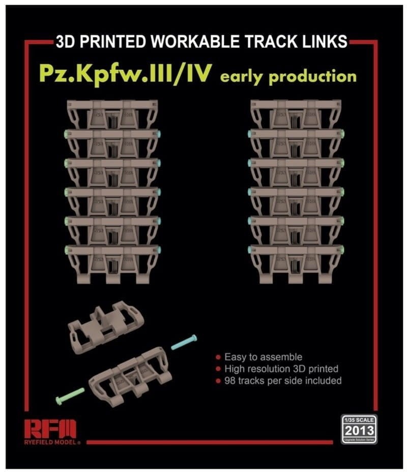 Zdjęcie główne produktu Workable Track Links For Pz.Kpfw. III/IV Early Production 1:35 Rye Field Model 2013