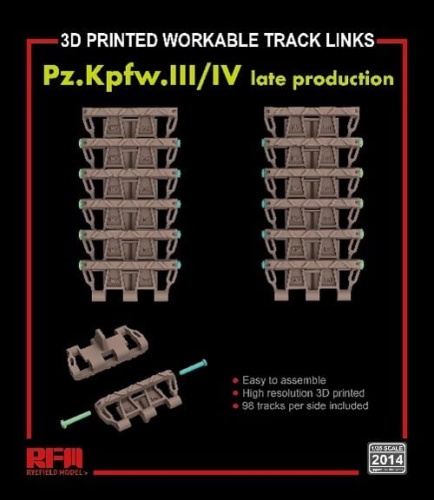 Workable Track Links For Pz.Kpfw. III/IV Late Production 1:35 Rye Field Model 2014