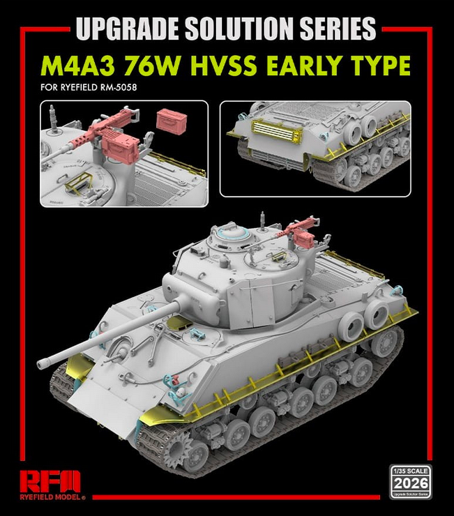 Zdjęcie główne produktu Upgrade Solution Series for M4A3 76W HVSS Early Type 1:35 Rye Field Model 2026