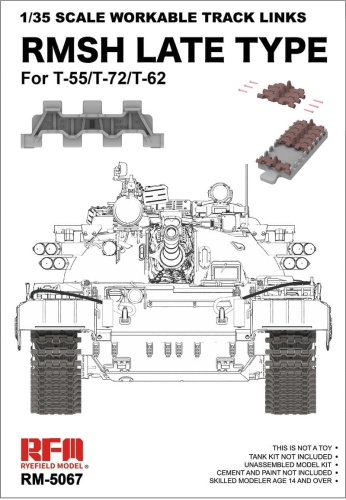 Workable Track Links RMSH Late Type for T-55 / T-72 / T-62 1:35 Rye Field Model 5067