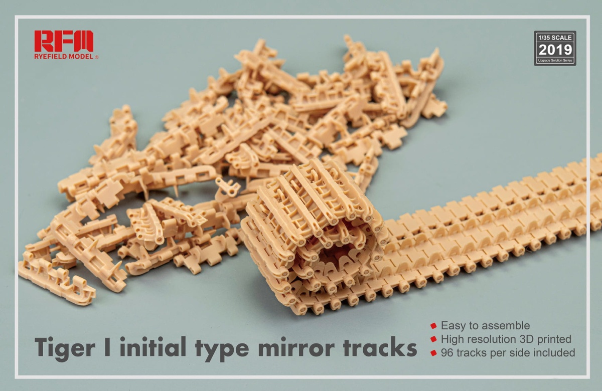 Zdjęcie dodatkowe produktu 3D Printed Workable Track Links Tiger I initial type mirror tracks 1:35 Rye Field Model 2019