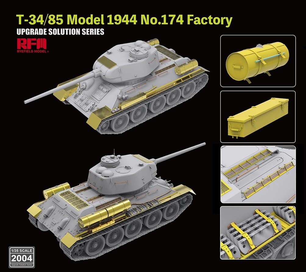 Zdjęcie dodatkowe produktu Zestaw waloryzacji do T-34/85 Model 1944 No.174 Factory 1:35 Rye Field Model 2004
