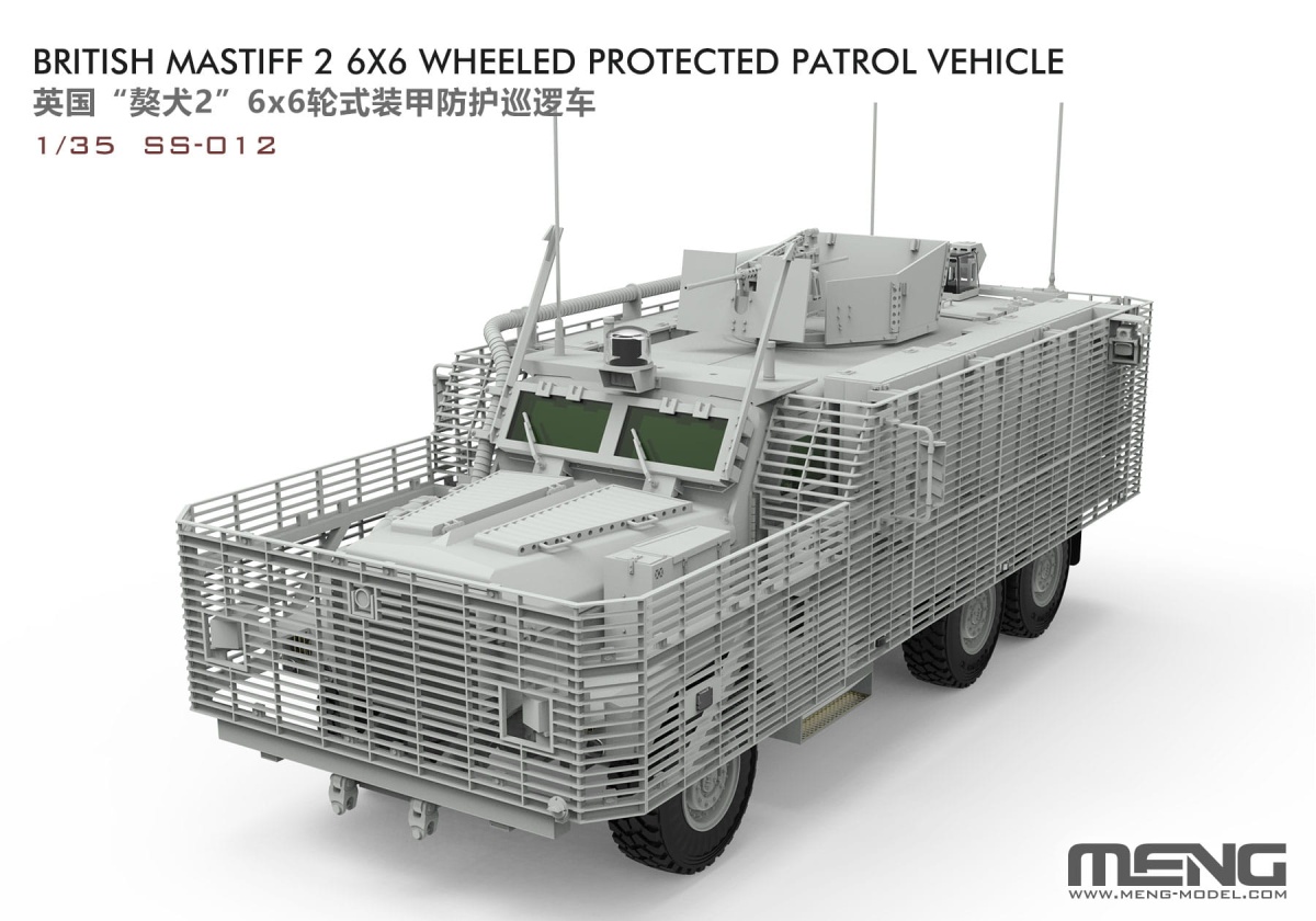 Zdjęcie dodatkowe produktu British Mastiff 2 6X6 Wheeled Protected Patrol Vehicle 1:35 Meng SS012
