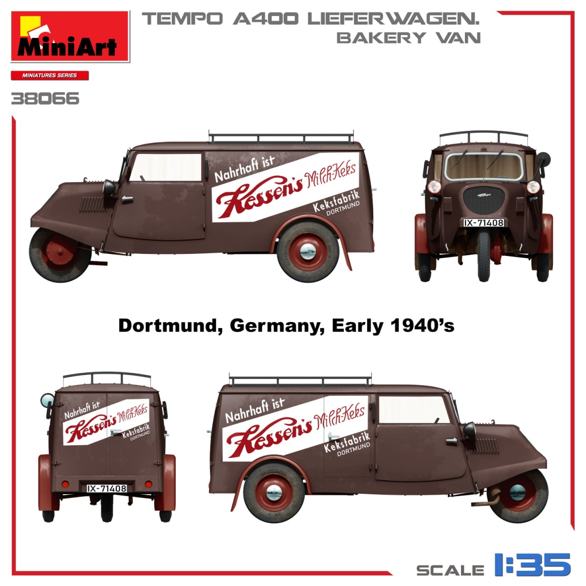 Zdjęcie dodatkowe produktu Tempo A400 Lieferwagen. Bakery Van 1:35 MiniArt 38066