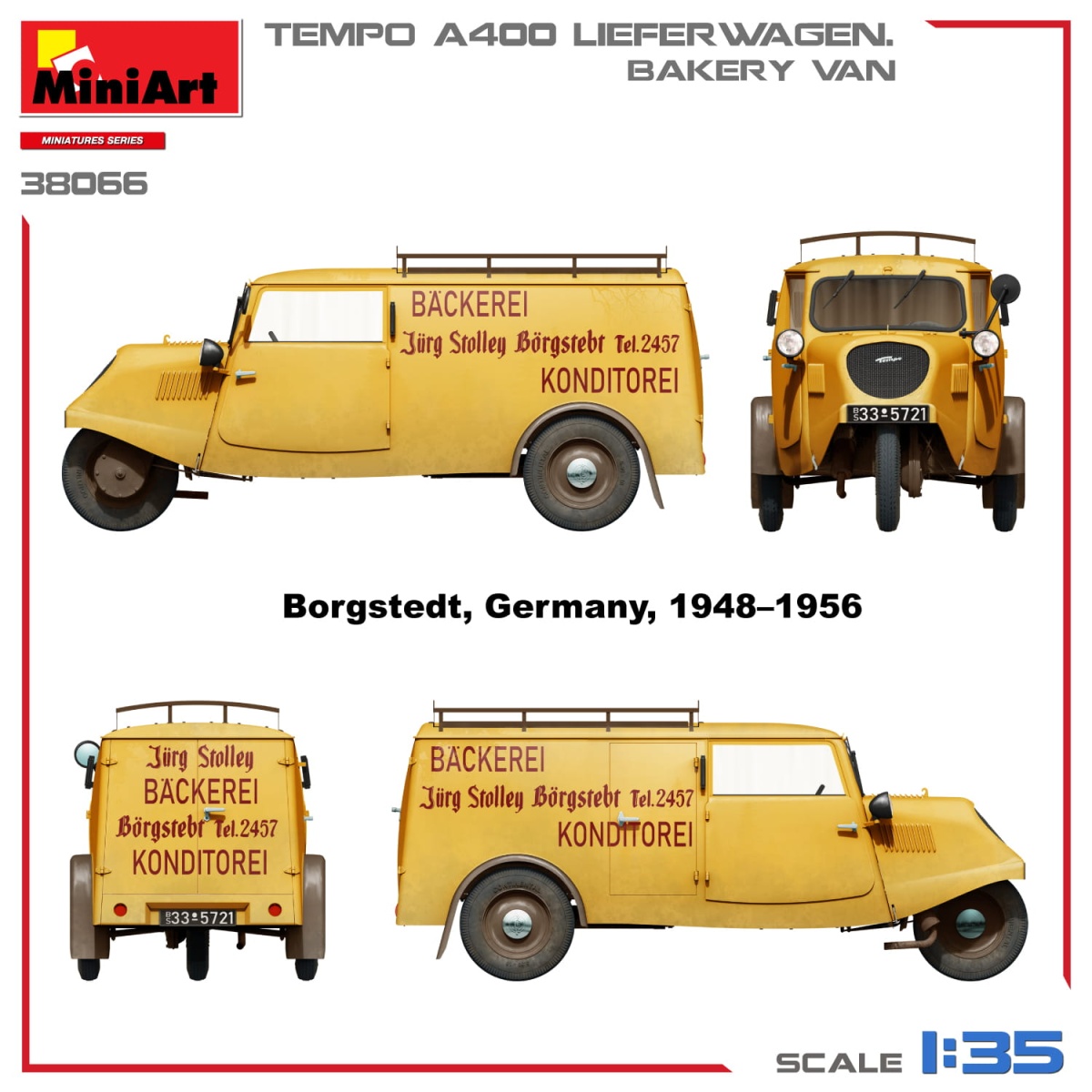 Zdjęcie dodatkowe produktu Tempo A400 Lieferwagen. Bakery Van 1:35 MiniArt 38066