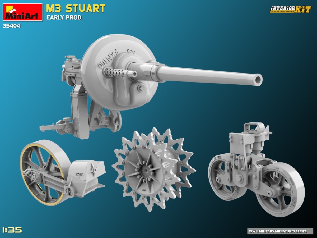 Zdjęcie dodatkowe produktu M3 Stuart Early Prod. Interior Kit 1:35 MiniArt 35404