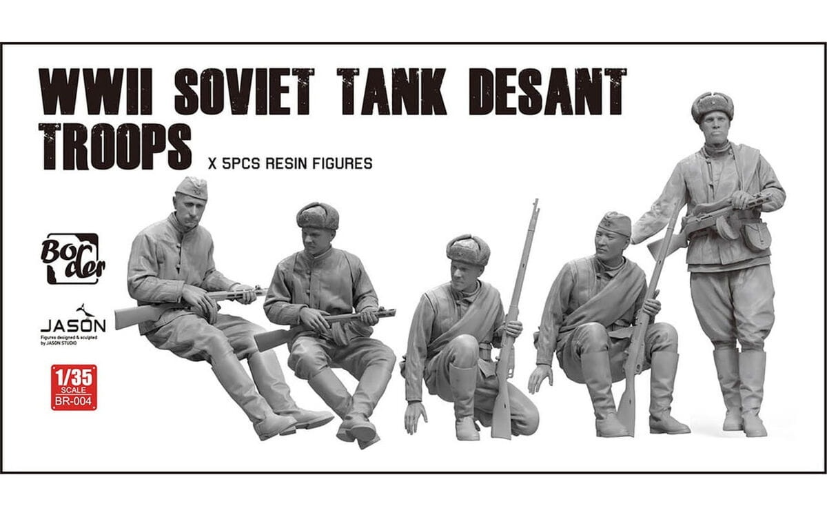 Zdjęcie główne produktu Soviet WWII Tank Desant Troops (5 Resin Figures) 1:35 Border Model BR004