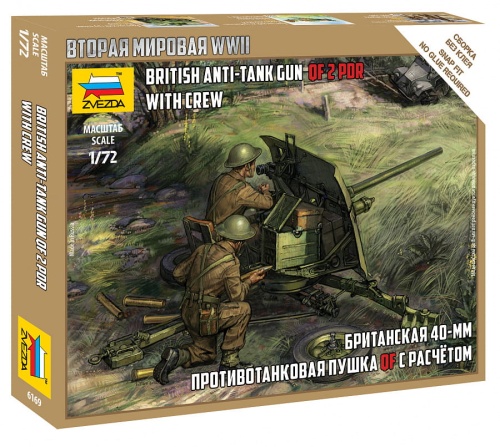 Brytyjskie działo przeciwpancerne 40 mm qf z załogą 1:72 Zvezda 6169