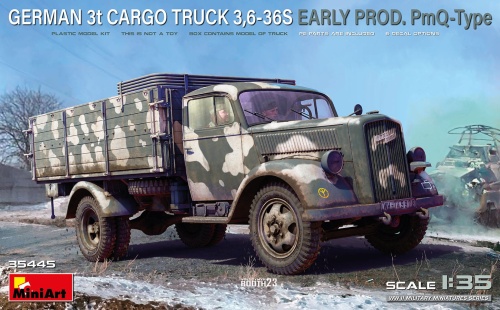 German 3t Cargo Truck 3,6-36s Early Prod. Pmq-type 1:35 MiniArt 35445