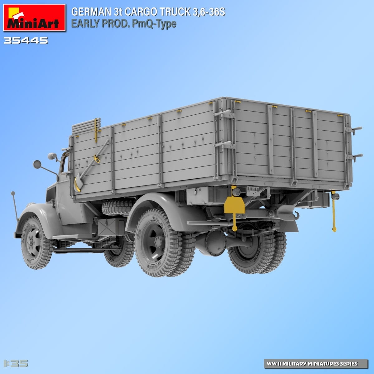 Zdjęcie dodatkowe produktu German 3t Cargo Truck 3,6-36s Early Prod. Pmq-type 1:35 MiniArt 35445