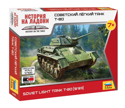 Radziecki czołg lekki t-80 1:100 Zvezda 6295