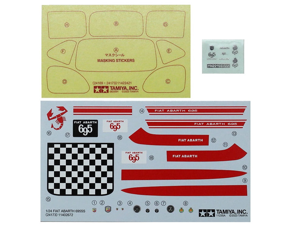 Zdjęcie dodatkowe produktu Fiat Abarth 695 SS 1:24 Tamiya 24173